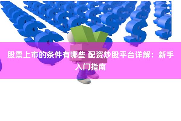 股票上市的条件有哪些 配资炒股平台详解：新手入门指南