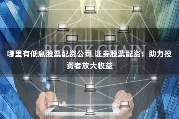 哪里有低息股票配资公司 证券股票配资：助力投资者放大收益